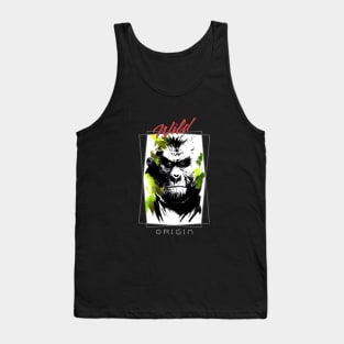 Gorilla Ape Wild Nature Free Spirit Art Brush Painting Tank Top